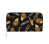 Hnnkloy Saxophone Trombone Lover Music, PU Leather Wallets Large Capacity Clutch Wallet for Men Women