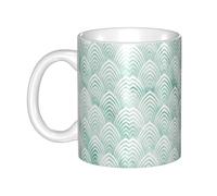 Hnnkloy Scales Aqua Mint White Geometry Marble,Ceramic Mug Large Coffee Cup Suitable for Kitchen Restaurant Office Coffee Shop 330ml