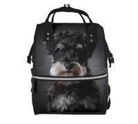 Hnnkloy Schnauzer Portrait Dark Grey, Large Capacity Mummy Backpack Diaper Bag Travel Backpack for Outdoor