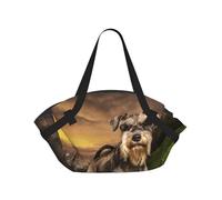 Hnnkloy Schnauzer Sunset Dogs Pets Mountains Schnauzer,Portable Camping Mat Multifunctional Foldable Picnic Blanket As Camping Tote Bag For Traveling