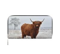 Hnnkloy Scottish Highlands Winter Landscape, PU Leather Wallets Large Capacity Clutch Wallet for Men Women