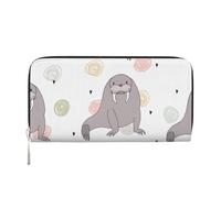Hnnkloy Seal and Walrus Pattern, PU Leather Wallets Large Capacity Clutch Wallet for Men Women