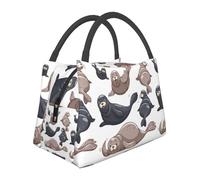 Hnnkloy Seals Illustration Sea Lion, Portable Lunch Bag, Insulated Tote Bag Durable Lunch Box Reusable Cooler Bag
