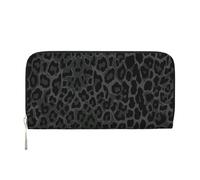 Hnnkloy Seamless Black Leopard Print, PU Leather Wallets Large Capacity Clutch Wallet for Men Women
