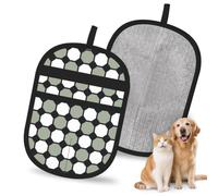 Hnnkloy Seamless Octagonal Patterns, 2 Pack Pet Hair Removal Gloves For Bed,Carpet,Clothes,Sofa,Static Grooming Glove For Dogs & Cats