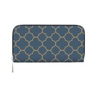 Hnnkloy Seamless Pattern Moroccan Vintage Style, PU Leather Wallets Large Capacity Clutch Wallet for Men Women