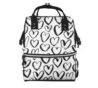 Hnnkloy Seamless Pattern With Hearts, Large Capacity Mummy Backpack Diaper Bag Travel Backpack for Outdoor