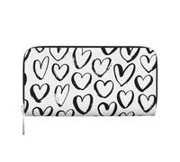 Hnnkloy Seamless Pattern with Hearts, PU Leather Wallets Large Capacity Clutch Wallet for Men Women