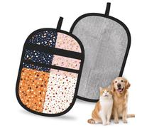 Hnnkloy Seamless Vector Terrazzo Patterns, 2 Pack Pet Hair Removal Gloves For Bed,Carpet,Clothes,Sofa,Static Grooming Glove For Dogs & Cats
