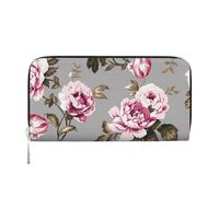 Hnnkloy Shabby Chic Vintage Rose Tulip, PU Leather Wallets Large Capacity Clutch Wallet for Men Women