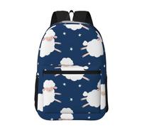Hnnkloy Sheep On A Starry Sky, 17 Inch Backpack With Pockets Casual Daypack Water Resistant School Bag