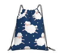 Hnnkloy Sheep On A Starry Sky, Drawstring Backpack Unisex Sport Gym Bag Casual Daypack Drawstring Sackpack