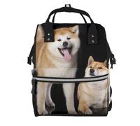 Hnnkloy Shiba Inu Akita Inu, Large Capacity Mummy Backpack Diaper Bag Travel Backpack for Outdoor