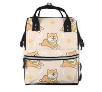 Hnnkloy Shiba Inu Dog Pattern, Large Capacity Mummy Backpack Diaper Bag Travel Backpack for Outdoor