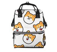 Hnnkloy Shiba Inu Face, Large Capacity Mummy Backpack Diaper Bag Travel Backpack for Outdoor