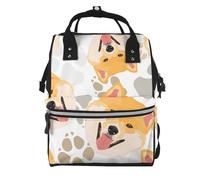 Hnnkloy Shiba Inu, Large Capacity Mummy Backpack Diaper Bag Travel Backpack for Outdoor
