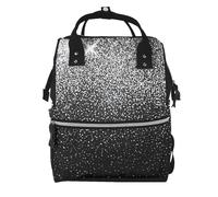 Hnnkloy Shiny Silver Glitter, Large Capacity Mummy Backpack Diaper Bag Travel Backpack for Outdoor