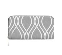 Hnnkloy Silver Geometric Figure Printed, PU Leather Wallets Large Capacity Clutch Wallet for Men Women