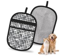 Hnnkloy Silver Sequin Sparkle Pattern, 2 Pack Pet Hair Removal Gloves For Bed,Carpet,Clothes,Sofa,Static Grooming Glove For Dogs & Cats