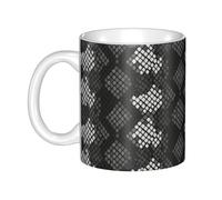 Hnnkloy Snake Skin Black Grey White,Ceramic Mug Large Coffee Cup Suitable for Kitchen Restaurant Office Coffee Shop 330ml