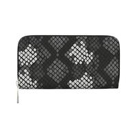 Hnnkloy Snake Skin Black Grey White, PU Leather Wallets Large Capacity Clutch Wallet for Men Women