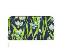 Hnnkloy Snowdrop Flowers, PU Leather Wallets Large Capacity Clutch Wallet for Men Women