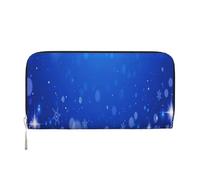 Hnnkloy Snowflake Blue Winter Christmas, PU Leather Wallets Large Capacity Clutch Wallet for Men Women