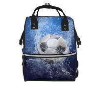 Hnnkloy Soccer Ball Water Printed, Large Capacity Mummy Backpack Diaper Bag Travel Backpack for Outdoor