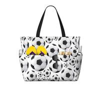Hnnkloy Soccer Ball White And Black, Large Capacity Beach Bag Travel Shoulder Bag For Women - Waterproof Tote Handbag