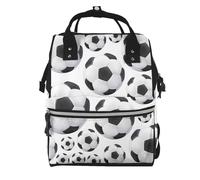 Hnnkloy Soccer Ball White And Black, Large Capacity Mummy Backpack Diaper Bag Travel Backpack for Outdoor