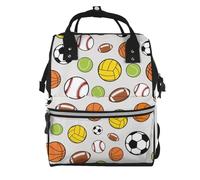Hnnkloy Soccer Baseball Ball, Large Capacity Mummy Backpack Diaper Bag Travel Backpack for Outdoor