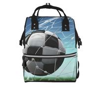 Hnnkloy Soccer Network Print, Large Capacity Mummy Backpack Diaper Bag Travel Backpack for Outdoor