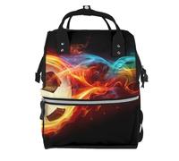 Hnnkloy Soccer Pattern (2), Large Capacity Mummy Backpack Diaper Bag Travel Backpack for Outdoor