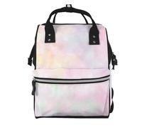 Hnnkloy Soft Pastel Bright Colored Calm Abstract The Arts, Large Capacity Mummy Backpack Diaper Bag Travel Backpack for Outdoor