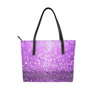 Hnnkloy Sparkling Purple Glitter,PU Leather Handbag Large Capacity Tote Bag Women's Shoulder Bag for Work Travel