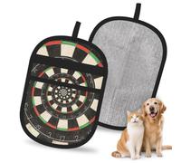 Hnnkloy Spiral Dart Board Droste, 2 Pack Pet Hair Removal Gloves For Bed,Carpet,Clothes,Sofa,Static Grooming Glove For Dogs & Cats
