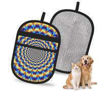 Hnnkloy Spiral Optical Illusion Gif, 2 Pack Pet Hair Removal Gloves For Bed,Carpet,Clothes,Sofa,Static Grooming Glove For Dogs & Cats