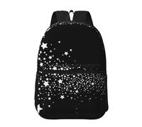 Hnnkloy Star Star Pattern Shooting Star Black White, 17 Inch Backpack With Pockets Casual Daypack Water Resistant School Bag