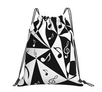 Hnnkloy Stylish Musical Note Pattern, Drawstring Backpack Unisex Sport Gym Bag Casual Daypack Drawstring Sackpack
