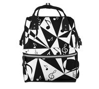 Hnnkloy Stylish Musical Note Pattern, Large Capacity Mummy Backpack Diaper Bag Travel Backpack for Outdoor