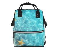Hnnkloy Summer Starfish Shell Beach Sea, Large Capacity Mummy Backpack Diaper Bag Travel Backpack for Outdoor