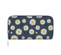 Hnnkloy Sunflower Daisy Floral Neck, PU Leather Wallets Large Capacity Clutch Wallet for Men Women