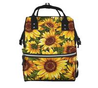 Hnnkloy Sunflower Patterns, Large Capacity Mummy Backpack Diaper Bag Travel Backpack for Outdoor