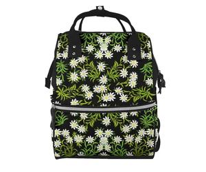 Hnnkloy Swiss Alpine Edelweiss Floral, Large Capacity Mummy Backpack Diaper Bag Travel Backpack for Outdoor