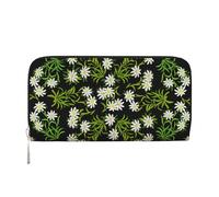 Hnnkloy Swiss Alpine Edelweiss Floral, PU Leather Wallets Large Capacity Clutch Wallet for Men Women