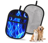 Hnnkloy The Blue Flame, 2 Pack Pet Hair Removal Gloves For Bed,Carpet,Clothes,Sofa,Static Grooming Glove For Dogs & Cats