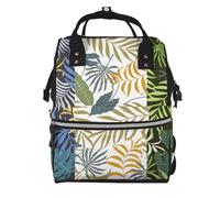 Hnnkloy Three Tropical Leaves, Large Capacity Mummy Backpack Diaper Bag Travel Backpack for Outdoor