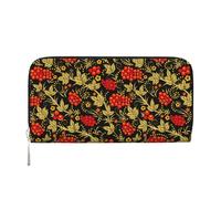 Hnnkloy Traditional Russian Cranberry, PU Leather Wallets Large Capacity Clutch Wallet for Men Women