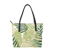 Hnnkloy Tropical Exotic Palm Tree Leaves,PU Leather Handbag Large Capacity Tote Bag Women's Shoulder Bag for Work Travel