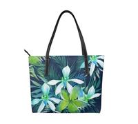 Hnnkloy Tropical Flower Printed,PU Leather Handbag Large Capacity Tote Bag Women's Shoulder Bag for Work Travel